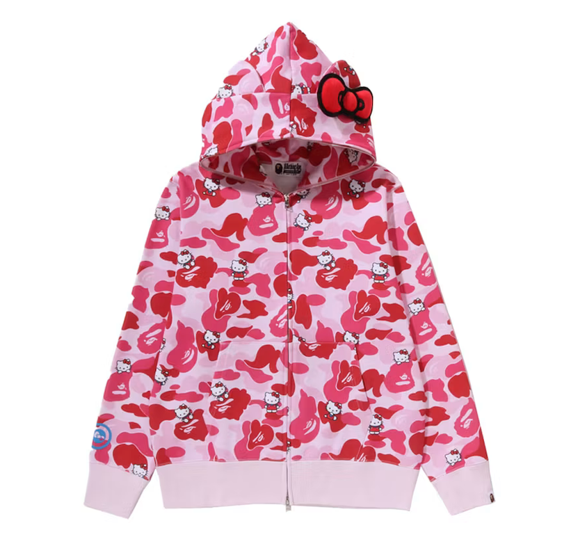 BAPE x Sanrio Hello Kitty Camo Full Zip Hoodie - Pink