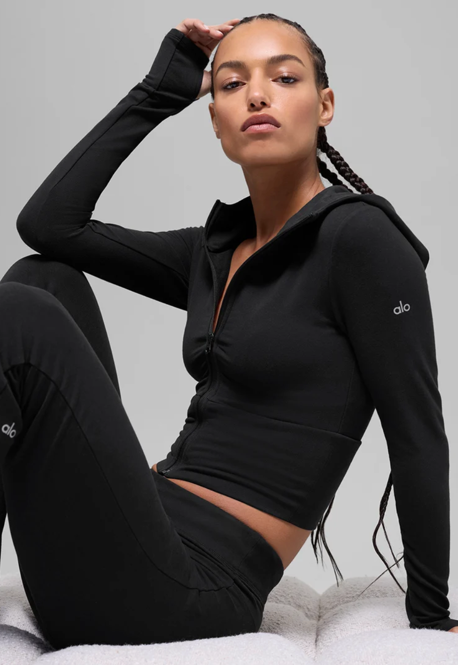 Alo Sway Full Zip Hoodie - Black