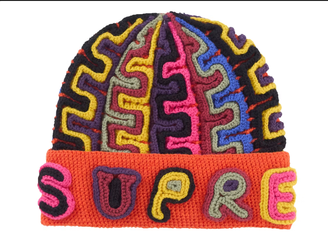 Supreme Yarn Applique Beanie - Dark Orange