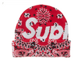 Supreme Bandana Big Logo Beanie - Red