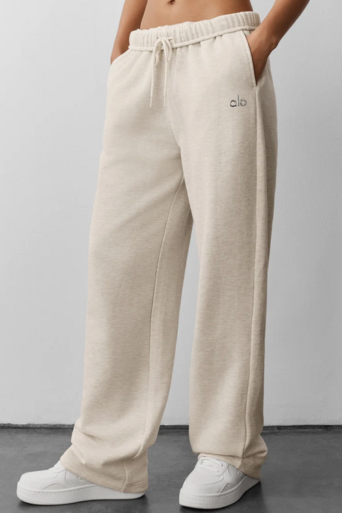 Alo Accolade Straight Leg Sweatpants - Heather Oatmeal