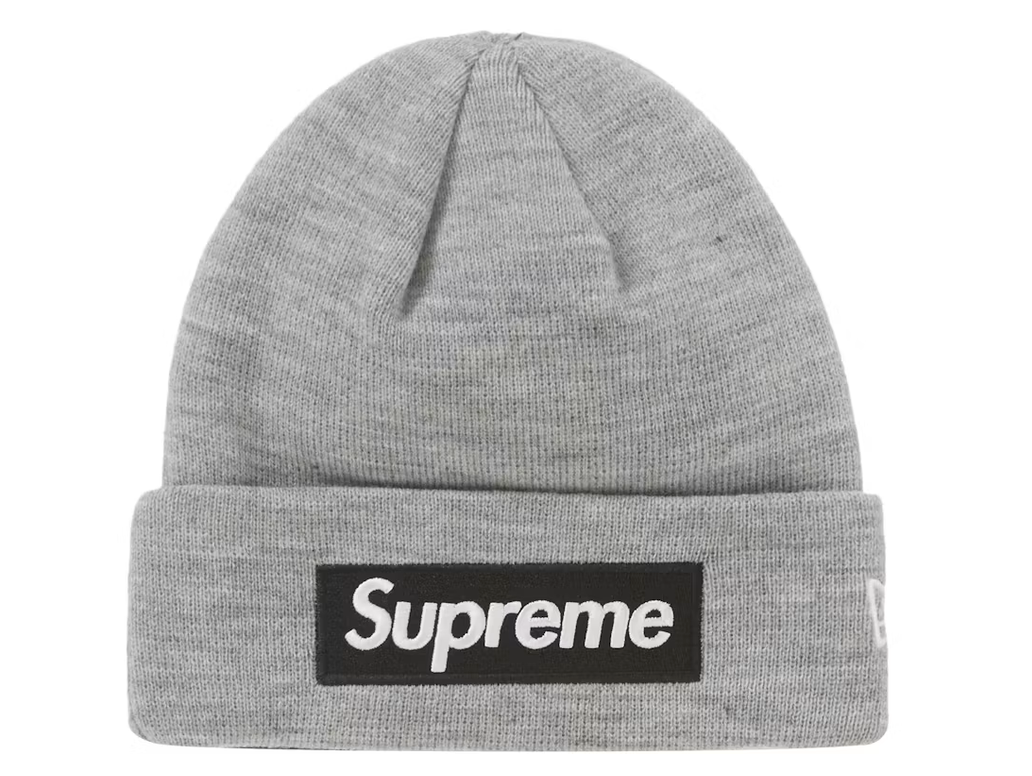 Supreme New Era Box Logo Beanie (FW22) - Heather Grey