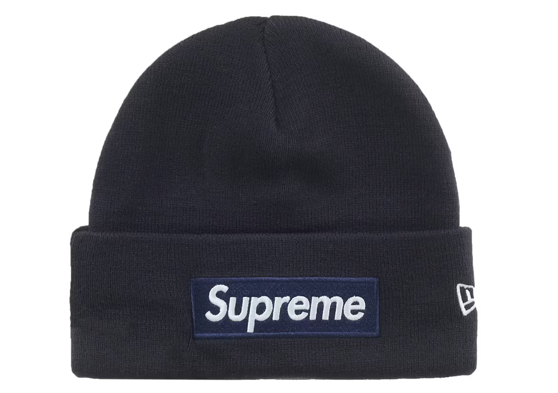 Supreme New Era Box Logo Beanie (FW25) - Navy