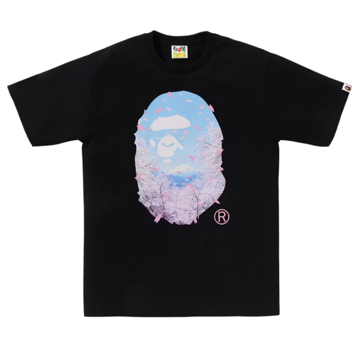 BAPE Sakura Photo Ape Head Tee - Black